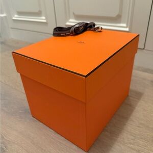 Orange Gift Box with Brown Ribbon
